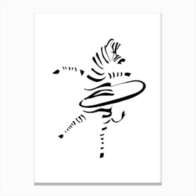 Hula-Hoop Zebra Canvas Print