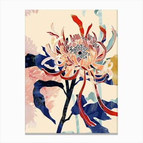 Colourful Flower Illustration Chrysanthemum 1 Canvas Print