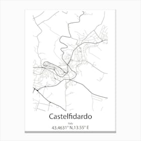 Castelfidardo,Italy Minimalist Map Toile