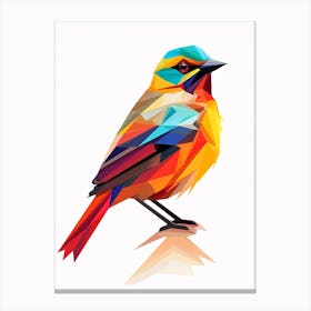 Colourful Geometric Bird Lark 2 Canvas Print