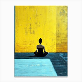 Meditating Woman, Yoga Minimalism Canvas Print