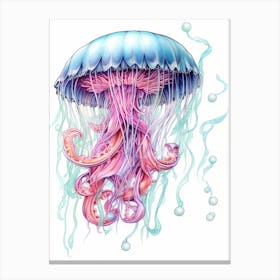 Upside Down Jellyfish Pencil Drawing 12 Canvas Print