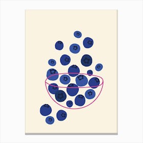Blueberries In A Bowl Canvas Print