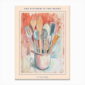 Kitsch Kitchen Utensils Painting 1 Poster Canvas Print