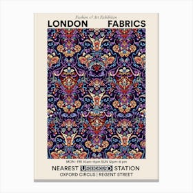Poster Radiant Petals London Fabrics Floral Pattern 5 Canvas Print