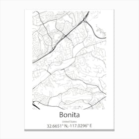 Bonita Springs,United States Minimalist Map 1 Canvas Print