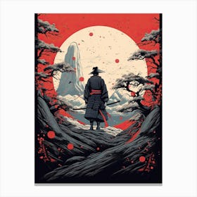 Samurai Edo Kiriko Illustration 2 Canvas Print