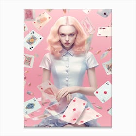 Alice In Wonderland Fashion Portrait 2 Canvas Print