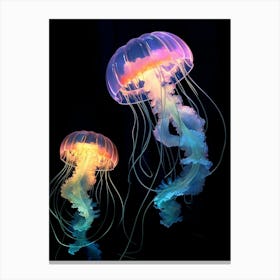 Sea Nettle Jellyfish Neon 5 Canvas Print