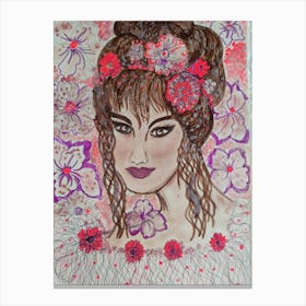 Pretty in flowers Canvas Print