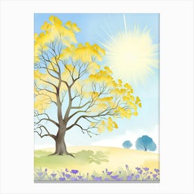 Yellow Tree In A Field Canvas Print