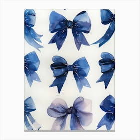 Blue Lace Bows 4 Pattern Canvas Print