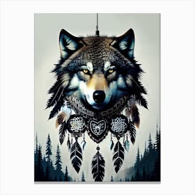 Wolf Dream Catcher 1 Canvas Print