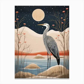 Bird Illustration Great Blue Heron 2 Canvas Print