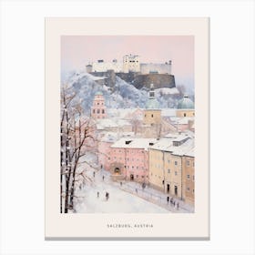 Dreamy Winter Painting Poster Salzburg Austria 5 Canvas Print