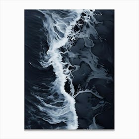 Black And White Ocean Waves Canvas Print