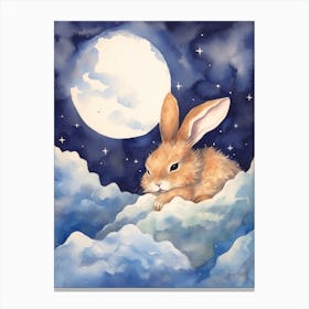Baby Hare 1 Sleeping In The Clouds Canvas Print