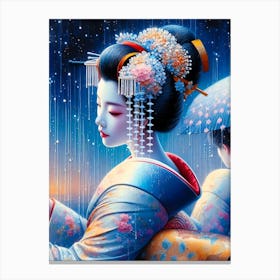 Japan Traditional Geisha Illustration By Ad 46 Canvas Print