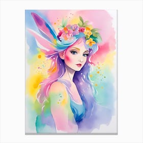 Watercolor Of A Fairy Canvas Print