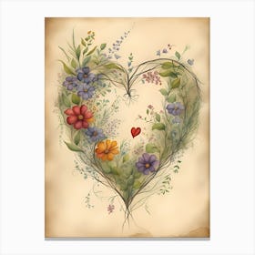 Heart Of Flowers Canvas Print