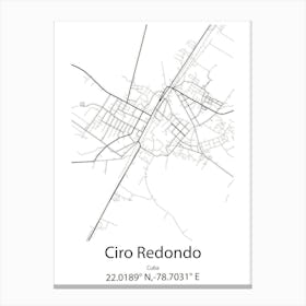 Ciro Redondo,Cuba Minimalist Map Canvas Print