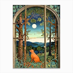 William Morris Dog In The Woods Canvas Print