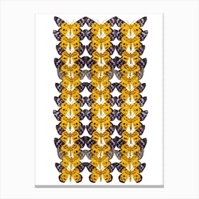 Three Rows Of Yellow Butterflies Canvas Print