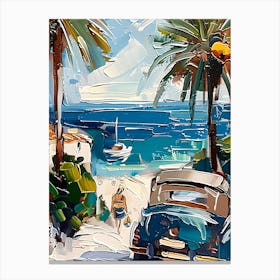 Car On The Beach Canvas Print