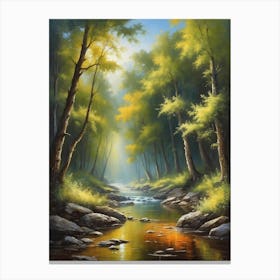 Stream In The Woods 2 Canvas Print