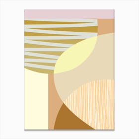 Abstract Geometric Shapes Lilac Beige Yellow Canvas Print
