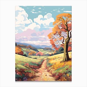 The Shropshire Way England 2 Hike Illustration Canvas Print