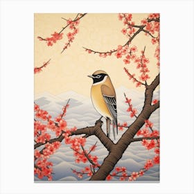 Bird Illustration Cedar Waxwing 4 Canvas Print