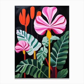 Cyclamen 2 Hilma Af Klint Inspired Flower Illustration Canvas Print