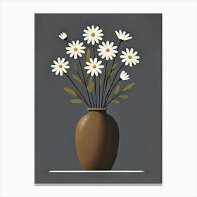 Daisies In A Vase 20 Canvas Print