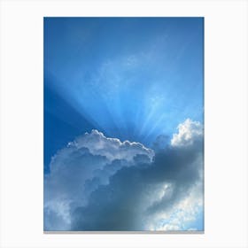 Expansive Clear Blue Sky Graced With The Brilliance Of Resplendent Sunlight Filtering Through Carefr (6) Canvas Print