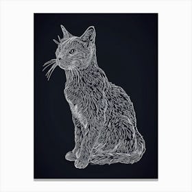 European Shorthair Cat Minimalist Illustration 3 Canvas Print
