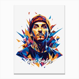 Travis Barker Blink 182 03 Portrait Music Icon WPAP Pop Art Style Canvas Print