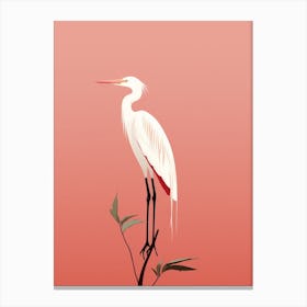 Minimalist Egret 3 Illustration Canvas Print