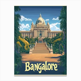 Aihrgdesign A Vintage Travel Poster Of Bangalore 2 Canvas Print