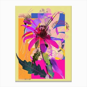 Cineraria 6 Neon Flower Collage Canvas Print