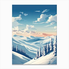 Big Sky Resort   Montana, Usa   Colorado, Usa, Ski Resort Illustration 0 Simple Style Canvas Print