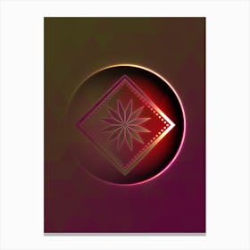 Geometric Neon Glyph on Jewel Tone Triangle Pattern 155 Canvas Print