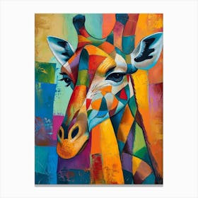 Abstract Geometric Giraffes 7 Canvas Print