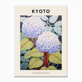 Kyoto Japan Botanical Flower Market Poster Canvas Print