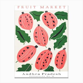 Papaya Fruit Poster Gift Andhra Pradesh Market Canvas Print