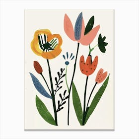 Painted Florals Tulip 2 Canvas Print