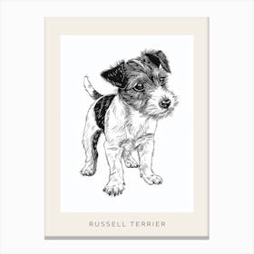 Russell Terrier Dog Line Sketch 4 Poster Canvas Print