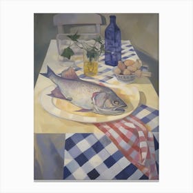 Halibut Still Life Painting Canvas Print