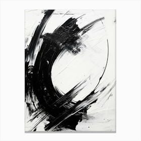 Movement Abstract Black And White 3 Canvas Print