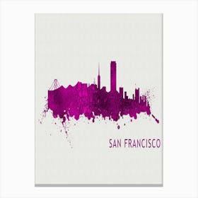 San Francisco California City Purple Canvas Print